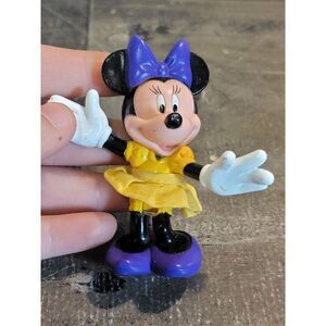 Purple yellow dress Disney Minnie Mouse happy toy figure